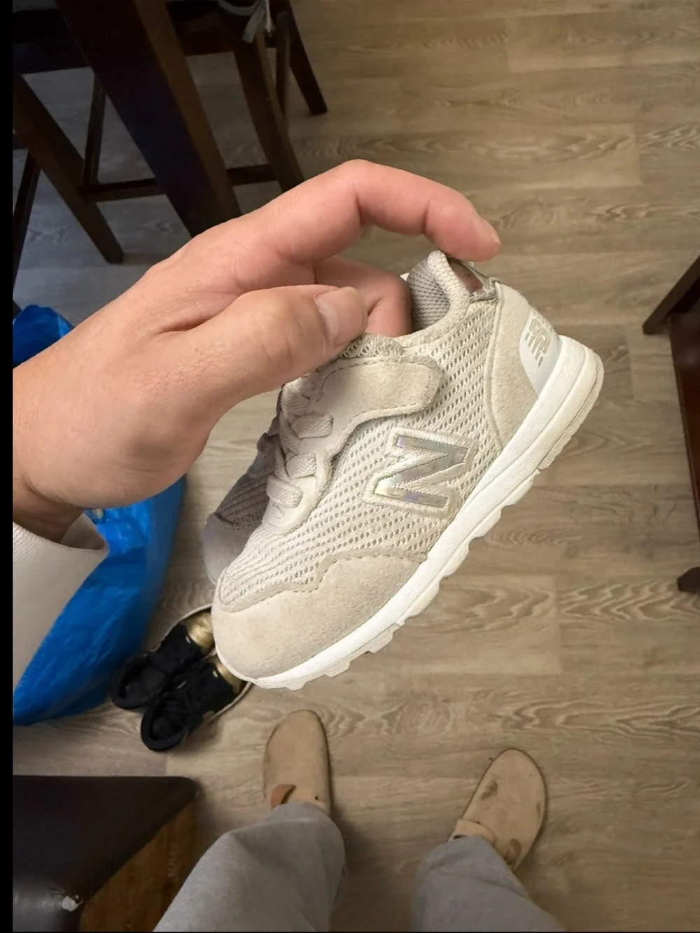 New Balance 515 Light Beige Casual Sneaker Toddler TD Size 4C Used